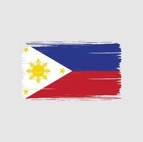 traçados de pincel de bandeira filipinas. bandeira nacional vetor