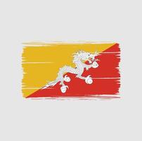 pinceladas de bandeira do Butão. bandeira nacional vetor