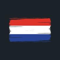 pinceladas de bandeira holandesa. bandeira nacional vetor