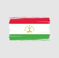 pinceladas de bandeira do tajiquistão. bandeira nacional vetor