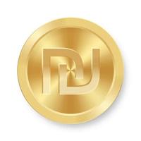 moeda de ouro do símbolo sheqel conceito de moeda na internet vetor