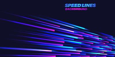 linhas de velocidade de explosão de luz azul de raio de néon de luxo moderno abstrato para corrida ou carro em movimento rápido vetor