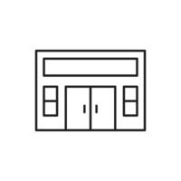 construção de linha de ícone de loja para site, apresentação de símbolo vetor