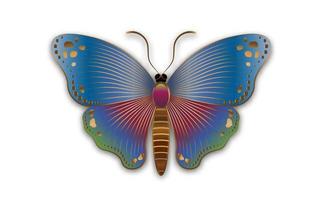 slogan de borboleta decorativa de luxo ouro com ilustração de modelo de logotipo de borboleta colorida. design vetorial para impressões de moda, pôster e cartão, empresa, joias, isoladas no fundo branco