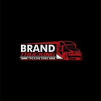 modelo de logotipo de silhueta abstrata de transporte de empresa de caminhões de caminhão estilo moderno limpo vetor