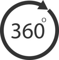 gire o ícone de 360 graus. gire o sinal de 360 graus. vetor