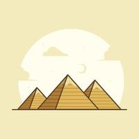 ícone de desenho animado de ilustração plana de pirâmide egípcia