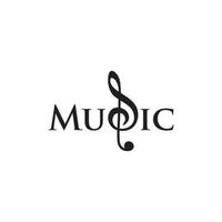 logotipo de música simples isolado no fundo branco. notas musicais reversas da tecla g vetor