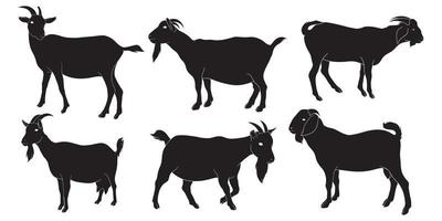 silhueta desenhada de mão de cabra vetor