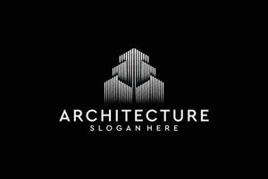vetor de design de logotipo de linha de arquitetura