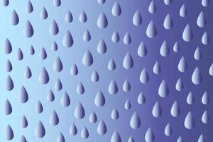 abstrato com pingos de chuva. fundo gradiente azul escuro com gotas d'água, pano de fundo vetorial. papel de parede de ilustração de gotas de água caindo. vetor