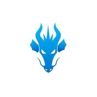 modelo logotipo cabeça rosto dragão azul vetor