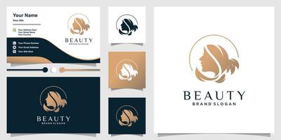 design de logotipo de beleza com vetor premium de conceito exclusivo