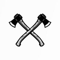 logotipo de eixos, ícone de eixos, madeira, elemento de design para logotipo, pôster, cartão, banner, emblema, camiseta. ilustração vetorial vetor