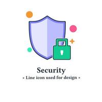 ícone de cor de sinal de escudo isolado em um fundo branco. símbolo de escudo de segurança de dados pessoais para aplicativos web e móveis. vetor
