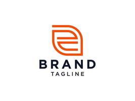abstrato letra inicial e logotipo. linha mono forma laranja isolada no fundo branco. utilizável para logotipos de negócios e branding. elemento de modelo de design de logotipo de vetor plana.