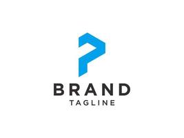 abstrato letra inicial p logotipo. linha geométrica azul isolada no fundo branco. utilizável para logotipos de negócios e branding. elemento de modelo de design de logotipo de vetor plana.
