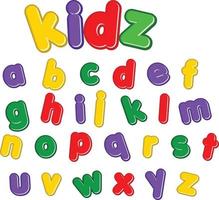 crianças fontes coloridas alfabetos pequeno vetor