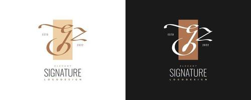 design inicial do logotipo g e z em estilo de caligrafia elegante e minimalista. gz assinatura logotipo ou símbolo para casamento, moda, joias, boutique e identidade comercial vetor