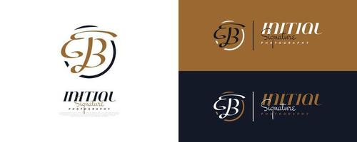 design de logotipo inicial e e b em estilo de caligrafia elegante e minimalista. logotipo de assinatura eb para identidade comercial vetor