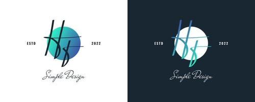 design de logotipo inicial h e f com estilo de caligrafia elegante e minimalista. logotipo ou símbolo de assinatura hf para casamento, moda, joias, boutique e identidade comercial