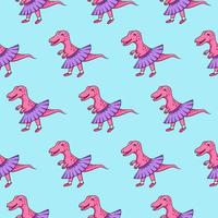 ilustração de fundo de textura de padrão de dinossauro rosa dos desenhos animados vetor