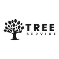 modelo de design de logotipo de serviço de árvore de silhueta vetor