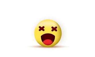 ícone de design 3d sorriso bonito emoji amarelo realista isolado em