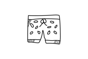 calças de doodle bonitos ícone de verão de arte lne vetor