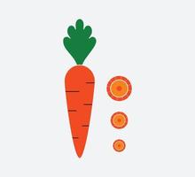 estilo simples de vetor de ícone de cenoura