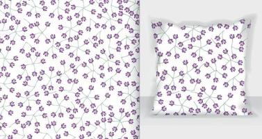 padrão floral sem costura desenhado à mão em tons de roxo vetor