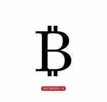 modelo de logotipo de vetor de ícone de bitcoin de moeda criptografada