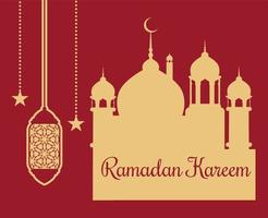 ramadan mubarak kareem design abstrato ilustração vetorial marrom com fundo vermelho vetor