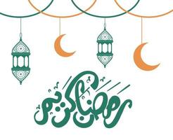 ramadan mubarak kareem design abstrato ilustração vetorial verde e marrom com fundo branco vetor