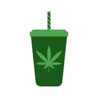 ícone de vetor de bebida de cannabis isolado no fundo branco
