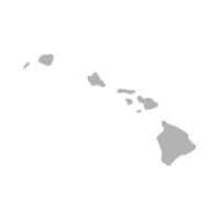 ícone de vetor de mapa do Havaí em fundo branco isolado