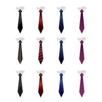 conjunto de gravatas coloridas isoladas em um fundo branco vetor