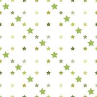 padrão sem costura em estrelas verdes encantadas sobre fundo branco para xadrez, tecido, têxtil, roupas, toalha de mesa e outras coisas. imagem vetorial. vetor