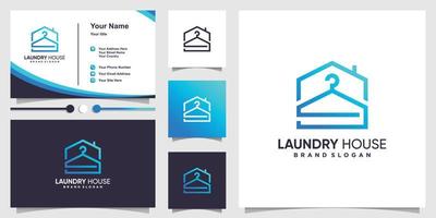 modelo de logotipo de lavanderia com conceito moderno e vetor premium de design de cartão de visita