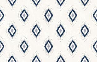 padrão sem emenda de forma geométrica de diamante azul ikat sobre fundo de textura creme branco. uso para tecidos, têxteis, elementos de decoração.