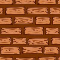 modelo de padrão sem emenda de parede de madeira marrom. ilustração em vetor plana texturizada. fundo de placa de prancha de madeira.