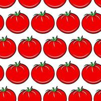 modelo de padrão sem emenda de comida vegetal de tomate, textura de papel de parede isolado vermelho dos desenhos animados, papel de embrulho de pacote. vetor