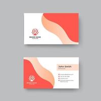 modelo de design de cartão de visita corporativo elegante na cor vermelha vetor