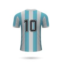 camisa de futebol realista argentina com número 10, para seu projeto vetor