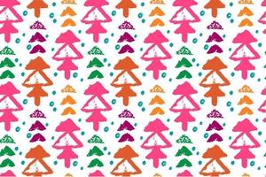 padrão sem emenda de grunge colorido com abeto. árvore de Natal. triângulos, pontos em fundo branco. vetor