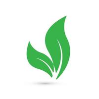 belo design de cencept de folha na natureza verde, modo de ícone de folha verde e logotipo para design de ecologia, vetor de modelo de ícone de folha verde