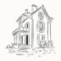 uma ilustração escalável desenhada à mão da casa vetor