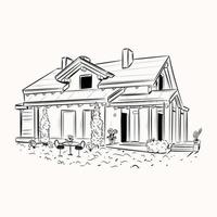 uma ilustração escalável desenhada à mão da casa vetor