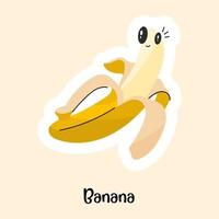 alimentos saudáveis e orgânicos, adesivo plano de banana vetor
