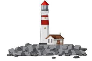 um farol em fundo branco vetor